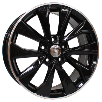 Alu kola Racing Line B5970, 17x7 5x100 ET46, Černá + leštěný límec