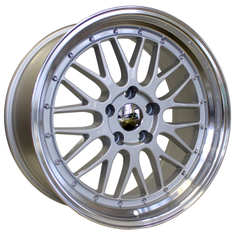 Alu kola Racing Line BK848, 19x8.5 5x120 ET33, stříbrná + leštěný límec