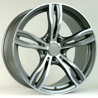 Alu kola Racing Line E492, 17x8 5x120 ET30, šedivá + leštění