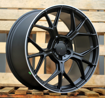 Alu kola Racing Line FBX120, 20x9.5 5x112 ET43, černá matná + leštěný límec