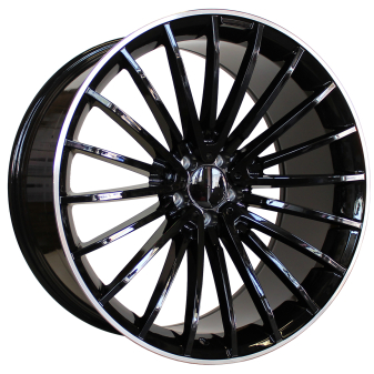 Alu kola Racing Line MR532, 19x9.5 5x112 ET45, Černá + leštěný límec (zátěžová)