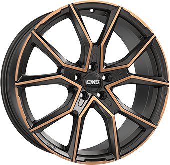 Alu kola CMS C33, 18x8 5x112 ET46, černá + měděná barva leštění