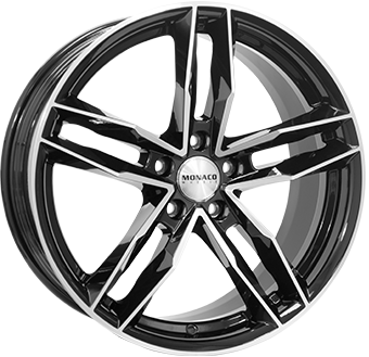 Alu kola MONACO WHEELS RR8M, 18x8 5x112 ET35, černá lesklá + leštění