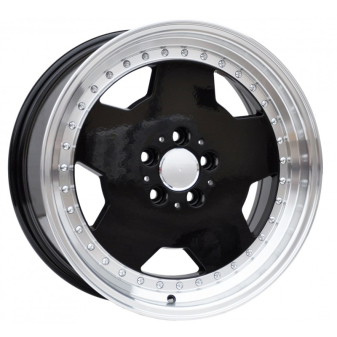 Alu kola Racing Line B5852, 18x9 5x112 ET30, Černá + leštěný límec