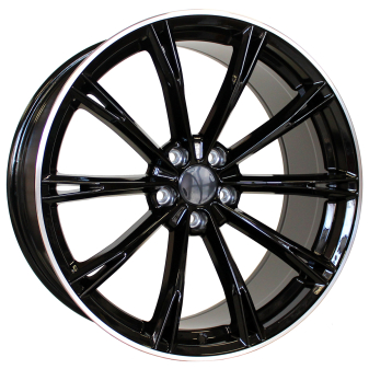 Alu kola Racing Line H5060, 20x9 5x112 ET35, Černá + leštěný límec